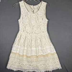 MM Couture by Miss Me Dress Womens M Ivory Lace Vintage Style Y2K Boho Retro